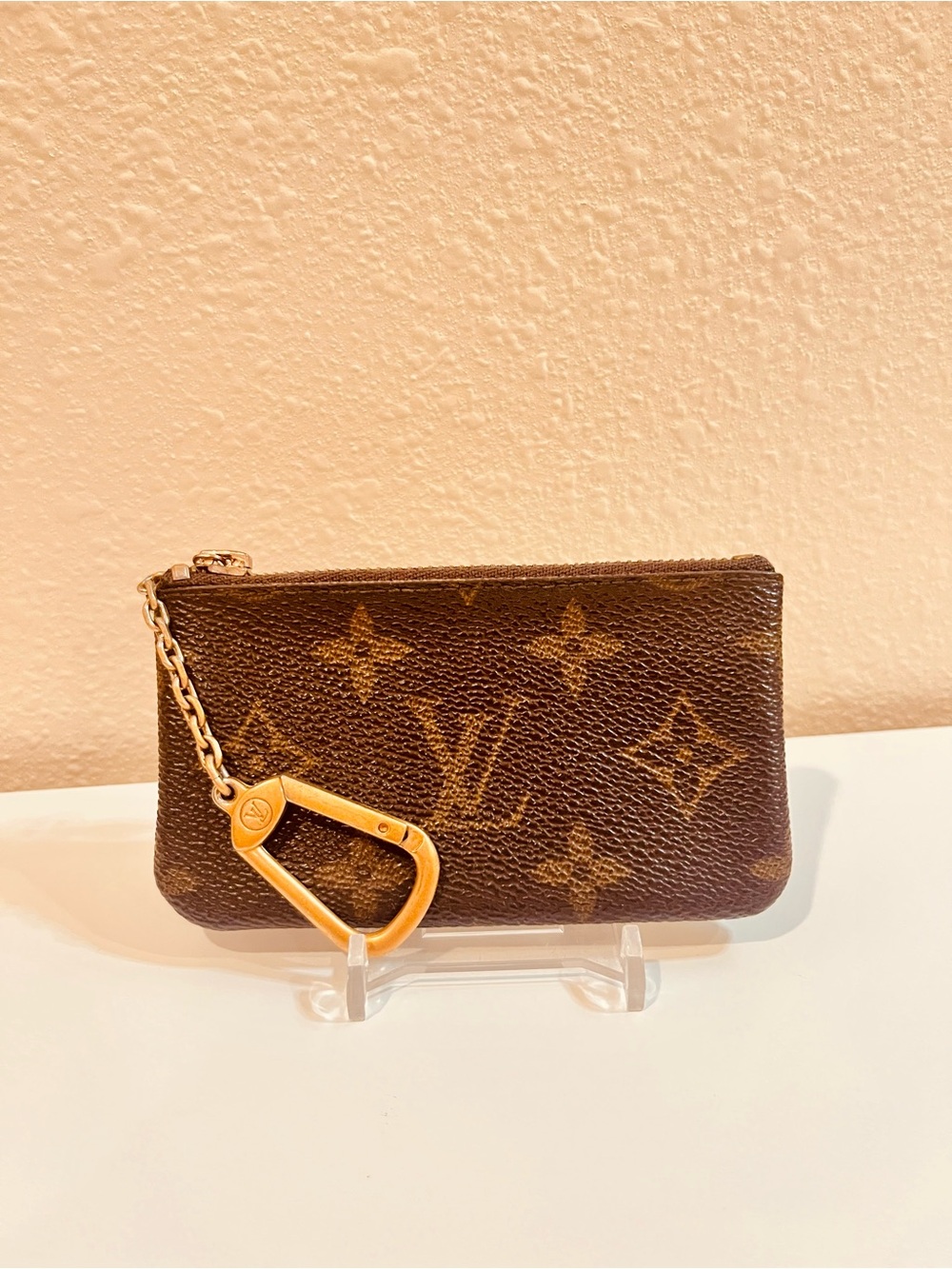 Louis Vuitton Monogram Canvas Key Pouch with Gold Hardware